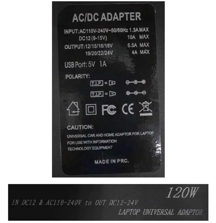 Foto dell’avviso ufficiale: MEIND Universal car and home adaptor for laptop - Power Inverter Alimentazione del computer portatile — rischio: Scossa elettrica