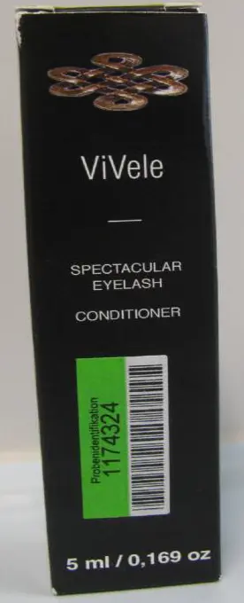 Foto aus der offiziellen Meldung: Vivele Spectacular Eyelash Conditioner Wimpernwachstumsserum — Risiko: Chemikalie