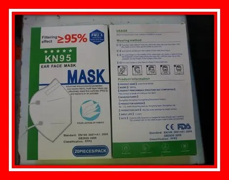 Photo de l’avis officiel: Ear face mask Masque de filtre à particules — risque: Risque sanitaire/autre (INFO/00075/20)