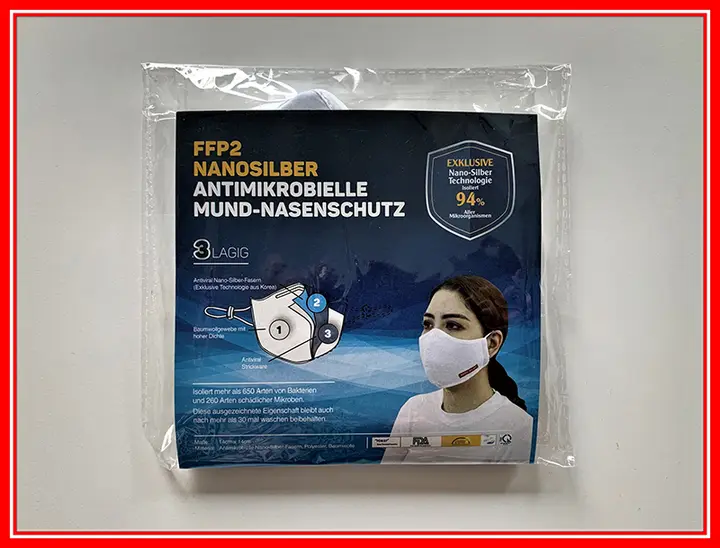 Foto aus der offiziellen Meldung: HANVICO Antimikrobielle Mund-Nasenschutz Stoff Gesichtsmaske — Risiko: Chemikalie & Gesundheitsrisiken/Sonstige