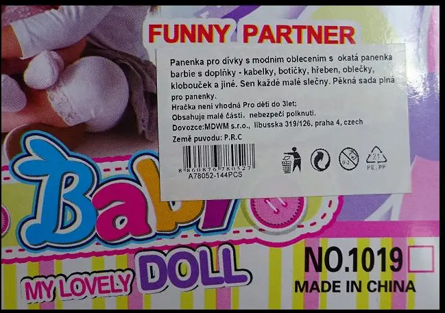 Foto do aviso oficial: Funny Partner Toys Baby MY LOVELY DOLL Boneca de plástico — risco: Químico
