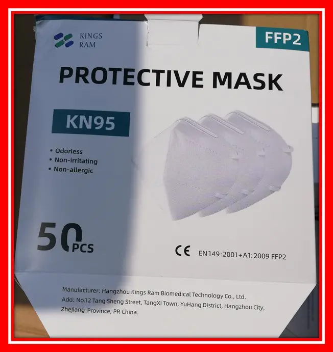 Photo de l’avis officiel: Kings Ram PROTECTIVE MASK Masque de filtre à particules — risque: Risque sanitaire/autre