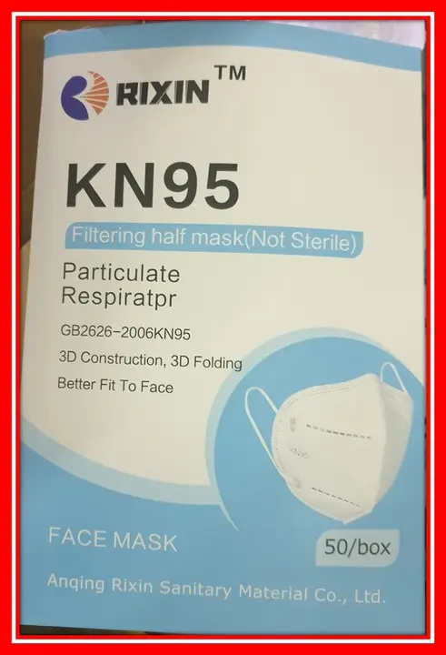Foto uit de officiële melding: RIXIN KN95 Filtering half mask (Not Sterile) - Particulate respiratpr Het masker van het deeltjefilter — risico: Gezondheidsrisico/overige