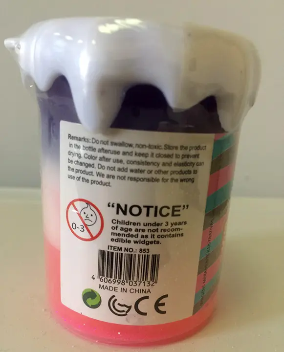 Photo de l’avis officiel: Bubble Super slime Jouet slime — risque: Risque chimique