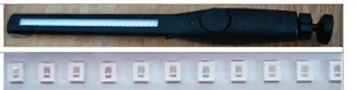 Photo from the official notice: Sterilize UVC Light Germicidal UVC LED Lamp Portable Home Handheld Disinfection uv steriliser — burns & damage to sight risk