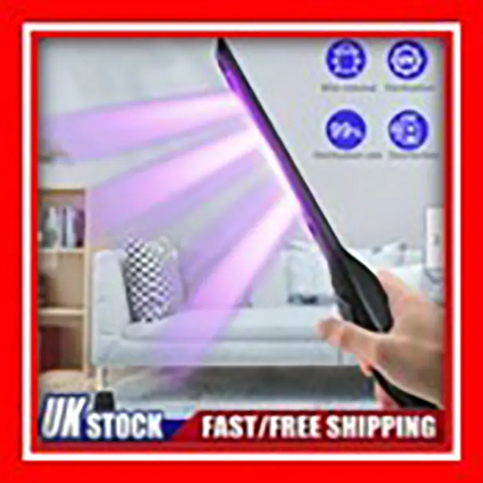 Photo from the official notice: Sterilize UVC Light Germicidal UVC LED Lamp Portable Home Handheld Disinfection uv steriliser — burns & damage to sight risk