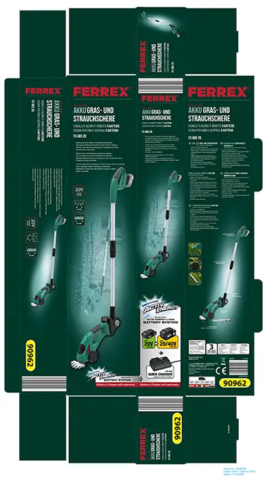 Foto dell’avviso ufficiale: Ferrex Akku Gras- und Strauchschere Erba e cespuglio — rischio: Lesioni