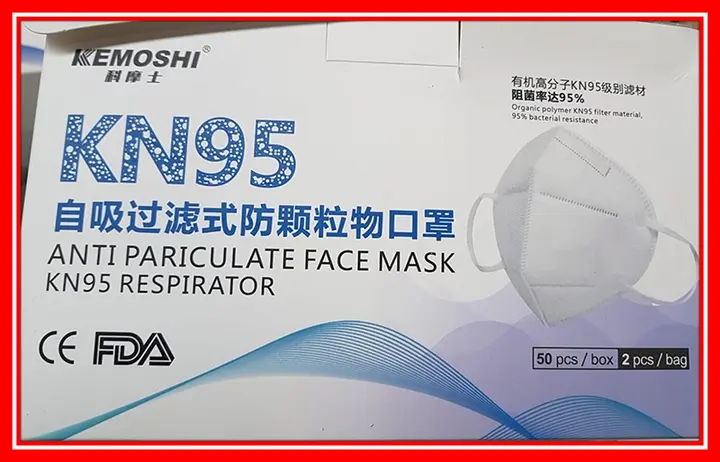 Photo from the official notice: Kemoshi Anti Pariculate Face Mask KN95 Respirator particle filter mask — health risk