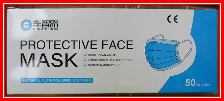 Photo de l’avis officiel: Che Zhi Road Protective face mask Masque de filtre à particules — risque: Risque sanitaire/autre