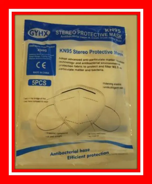 Foto uit de officiële melding: GYHX KN95 Stereo protective mask Het masker van het deeltjefilter — risico: Gezondheidsrisico/overige