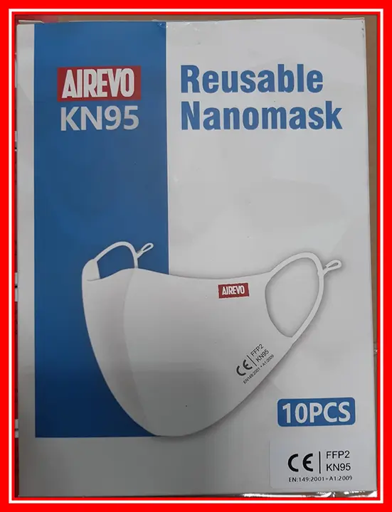 Photo de l’avis officiel: Airevo Reusable nanomask Masque de filtre à particules — risque: Risque sanitaire/autre