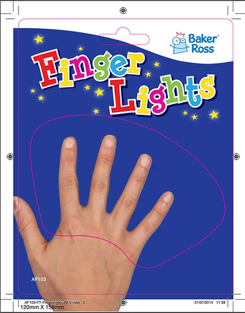 Photo de l’avis officiel: Baker Ross Finger Lights Doigt scintille jouet — risque: Risque chimique
