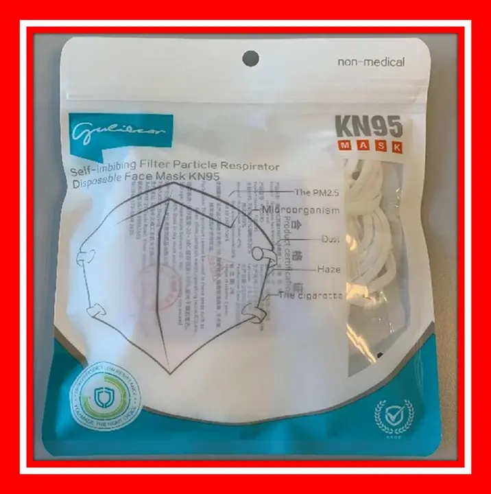 Foto do aviso oficial: Gulibear Self-Imbibing Filter Particle Respirator / Disposable Face Mask KN95 Máscara de filtro de partículas — risco: Risco para a saúde / outro