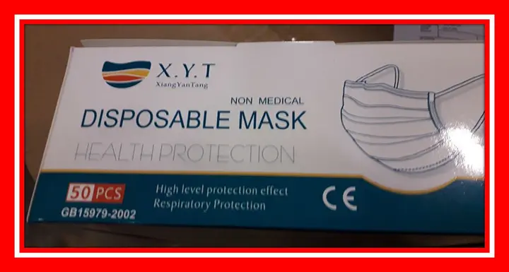 Foto do aviso oficial: X.Y.T. Xiang Yan Tang Non medical Disposable Mask Máscara de filtro de partículas — risco: Risco para a saúde / outro
