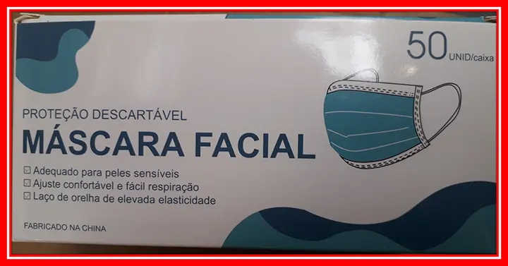 Photo from the official notice: Máscara facial particle filter mask — health risk