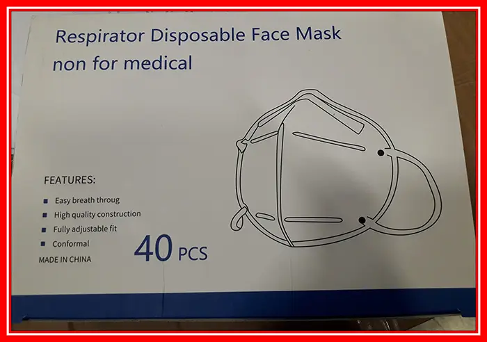 Foto aus der offiziellen Meldung: Respirator disposable face mask Partikelfiltermaske — Risiko: Gesundheitsrisiken/Sonstige