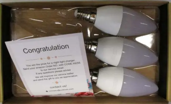 Foto do aviso oficial: LED C37 Candelabra Bulb Non-Dimmable (6-pack) Lâmpada LED — risco: Choque elétrico