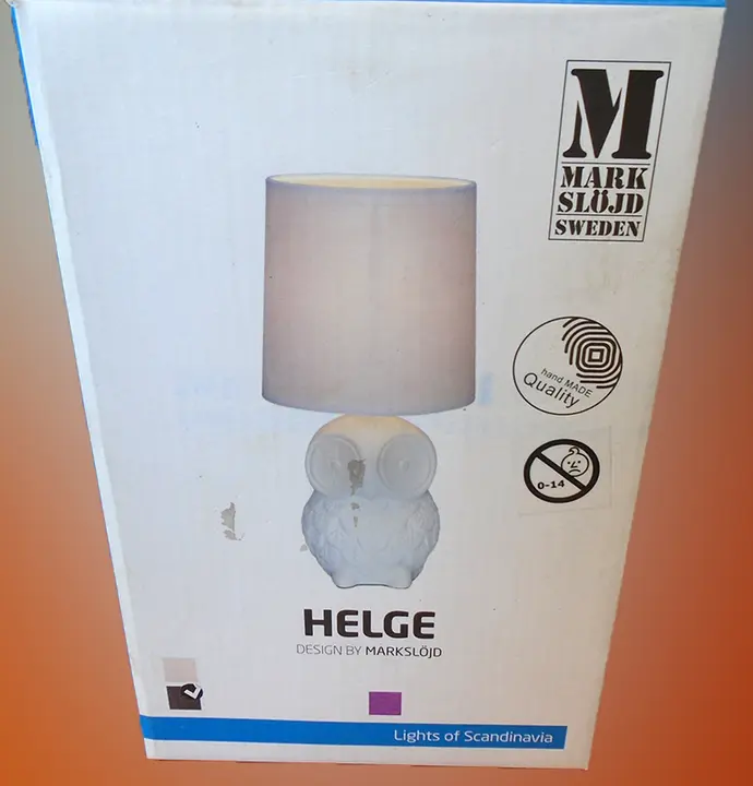 Photo de l’avis officiel: Markslojd Helge Lampe de table — risque: Choc électrique