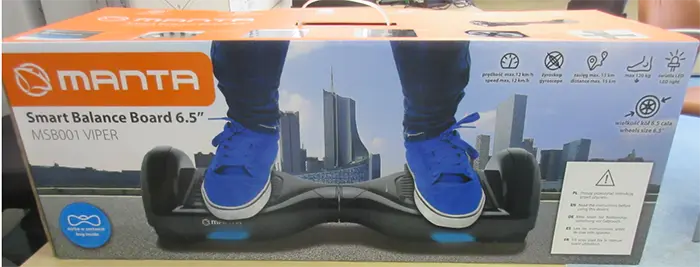 Photo de l’avis officiel: Manta Smart Balance Board 6.5" Scooter auto-équilibrage (hoverboard) — risque: Brûlures & Incendie