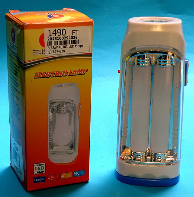 Photo de l’avis officiel: QJ ELECTRIC LAMP Lampe/torche à LED portable — risque: Brûlures & Choc électrique