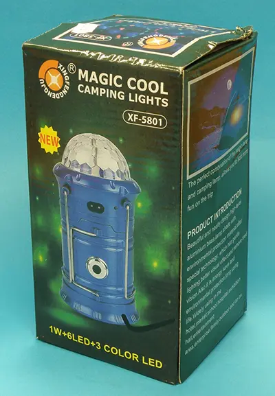Foto dell’avviso ufficiale: XINGFENGDENGJU MAGIC COOL CAMPING  LIGHTS Lampada a LED portatile — rischio: Ustioni & Scossa elettrica