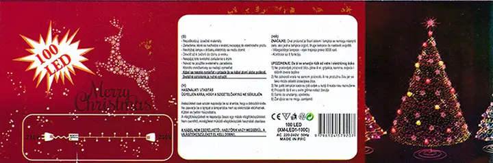 Foto do aviso oficial: MERRY CHRISTMAS Corrente de iluminação — risco: Queimaduras & Choque elétrico (A12/01168/20)