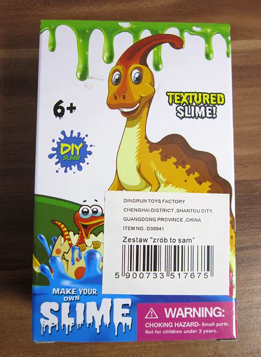 Photo de l’avis officiel: Midex Make Your Own Slime Kit de slime de jouet — risque: Risque chimique