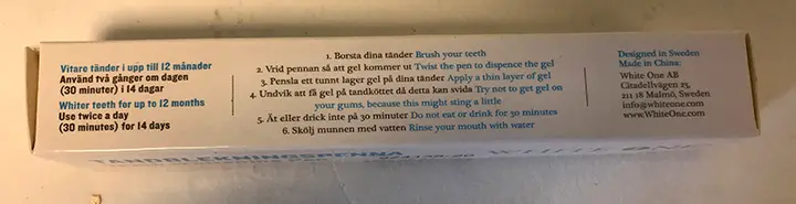 Foto do aviso oficial: WHITE 1NE Tandblekningspenna - Teeth Whitening Pen Produto de clareamento dos dentes — risco: Químico