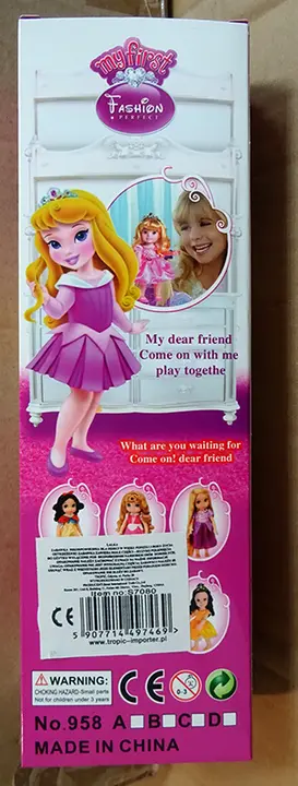 Foto uit de officiële melding: my first Fashion Perfect Plastic pop — risico: Chemische risico's (A12/01197/20)