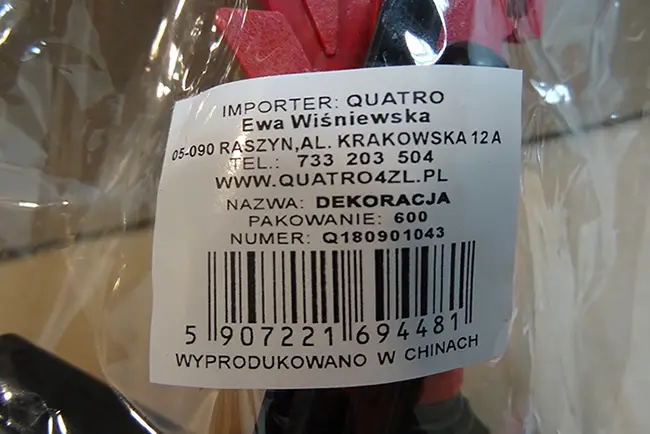 Photo de l’avis officiel: Dekoracja Pistolet à jouet — risque: Étouffement