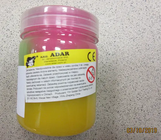 Photo de l’avis officiel: Unicorn Crystal Mud Jouet slime — risque: Risque chimique (A12/01218/20)