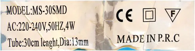Photo from the official notice: SMD STELLA CADENTE lighting chain — burns & electric shock risk