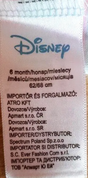 Foto do aviso oficial: Disney Baby T-shirt do bebé — risco: Engasgamento (A12/01312/20)
