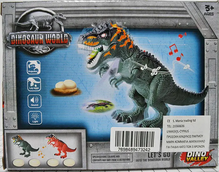 Foto uit de officiële melding: NANYU DINOSAUR WORLD Plastic speelgoed dinosaurus — risico: Verstikking door inslikken