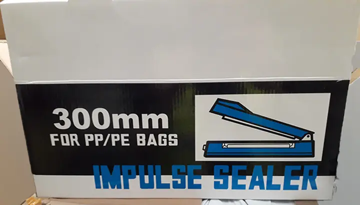 Photo from the official notice: Impulse Sealer Plastic Sealing Machine manual plastic sealing machine — electric shock risk
