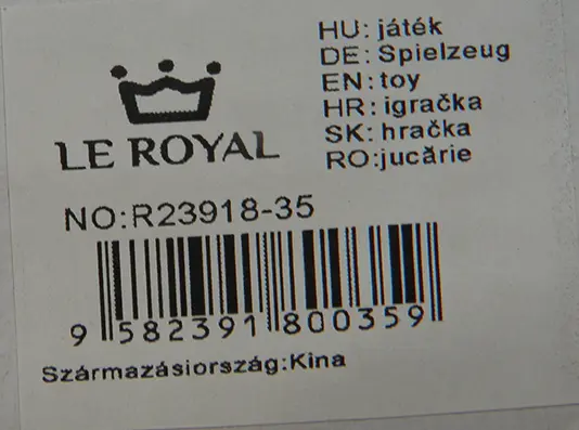 Foto dell’avviso ufficiale: OM / LE ROYAL Doctor toy set Set di gioco medico con bambola — rischio: Rischio chimico