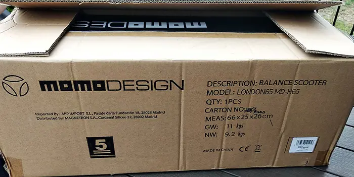 Photo de l’avis officiel: MOMO DESIGN Scooter auto-équilibrage (hoverboard) — risque: Choc électrique & Incendie