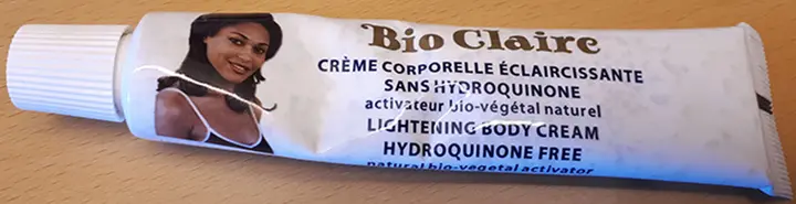 Photo from the official notice: Bio Claire Creme Corporelle Eclaircissante skin lightening cream — chemical risk