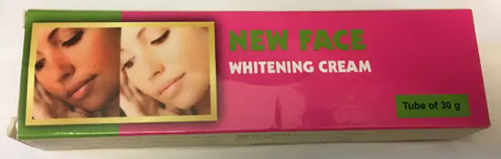 Foto do aviso oficial: New Face Whitening Cream Creme de clareamento da pele — risco: Químico