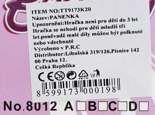 Foto do aviso oficial: Beauty Fashion Boneca de plástico — risco: Químico (A12/01521/20)