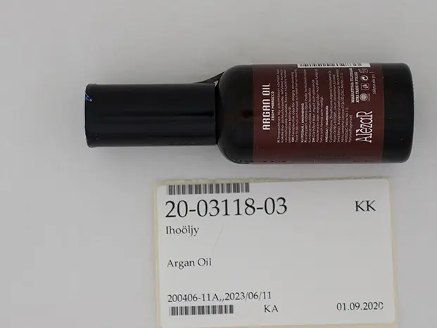 Foto dell’avviso ufficiale: AlezaR Argan Oil Olio per pelle e capelli — rischio: Rischio chimico