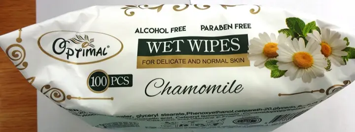 Photo de l’avis officiel: Optimal Wet Wipes Chamomile Lingettes humides — risque: Risque chimique & Risque sanitaire/autre