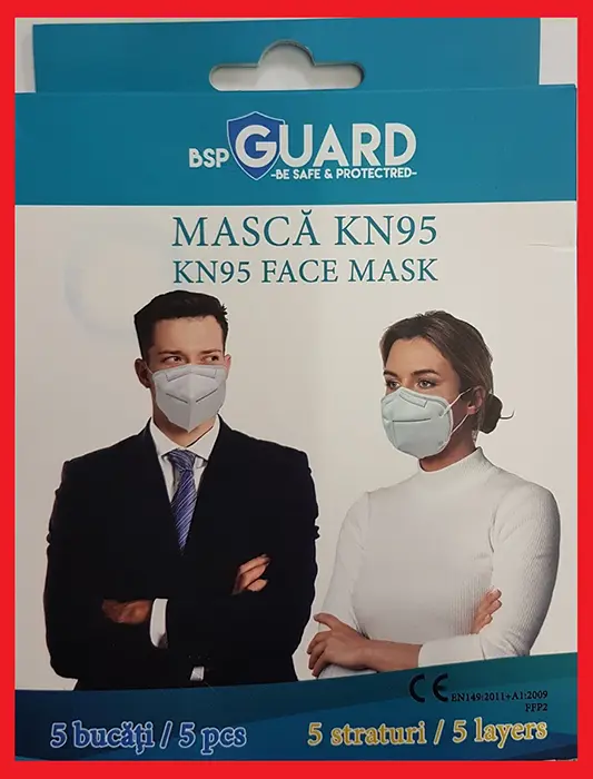 Foto do aviso oficial: BSPGUARD KN 95 FACE MASK Máscara de filtro de partículas — risco: Risco para a saúde / outro
