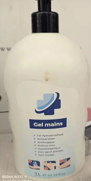 Foto dell’avviso ufficiale: Gel mains Disinfettante per le mani — rischio: Ustioni & Rischio per la salute / altro