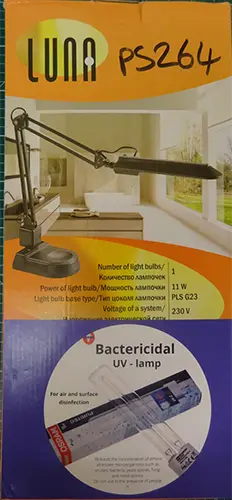 Foto dell’avviso ufficiale: Luna Bactericidal UV Lamp Sterilizzatore UV — rischio: Ustioni & Danno alla vista