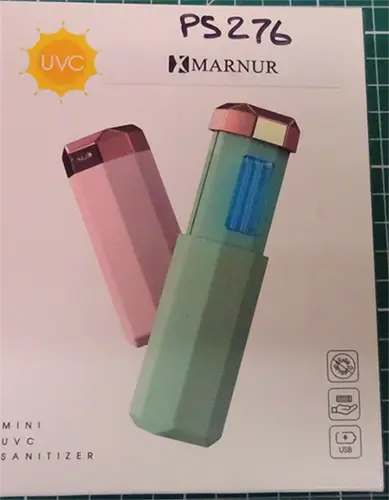 Photo de l’avis officiel: Marnur UVC Sanitiser Lampe UV portable — risque: Brûlures & Dommages à la vue