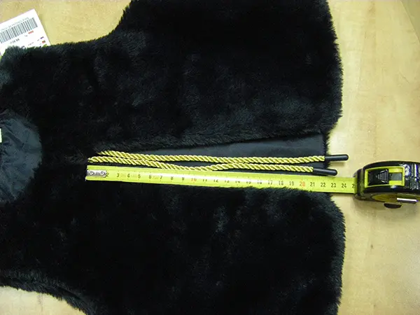 Photo from the official notice: COCCODRILLO Vest children's vest — strangulation risk