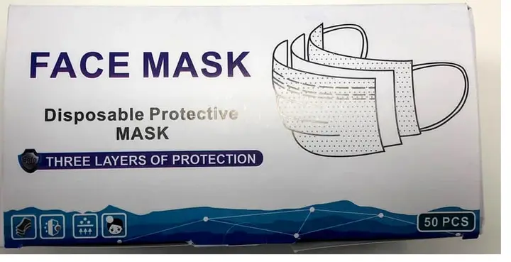Foto uit de officiële melding: FACE MASK - Disposable Protective Mask Deeltjesfiltermasker — risico: Gezondheidsrisico/overige