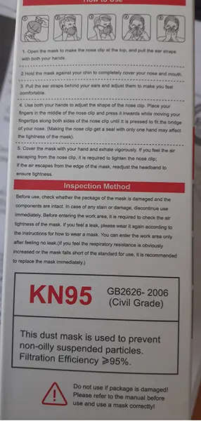 Foto do aviso oficial: KN 95 Protective Mask Máscara de filtro de partículas — risco: Risco para a saúde / outro