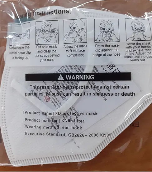 Foto do aviso oficial: KN 95 Protective Mask Máscara de filtro de partículas — risco: Risco para a saúde / outro